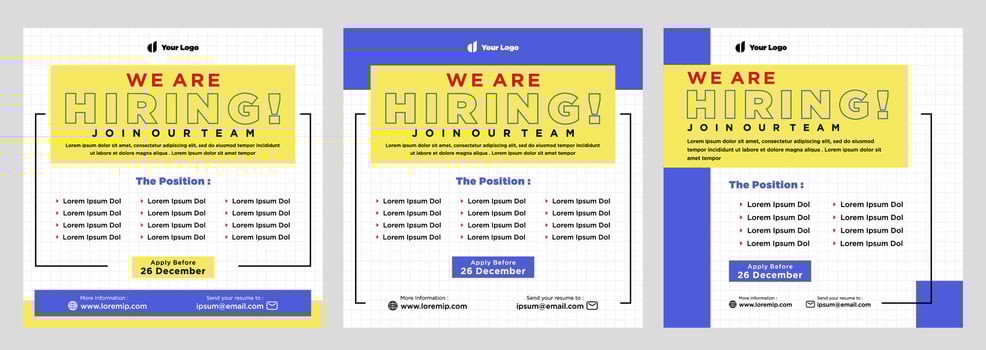 We are hiring social media post promotion vector