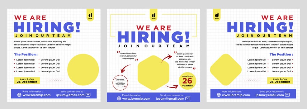 We are hiring social media post promotion vector