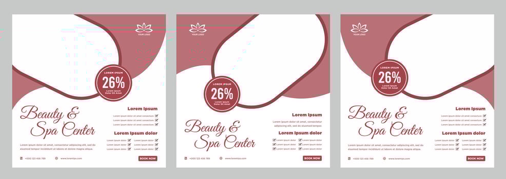 Beauty and spa banner or social media template vector