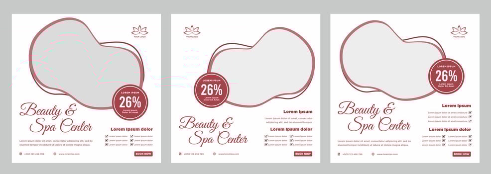 Beauty and spa banner or social media template vector