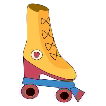 Retro Roller Skates Flat Design vector