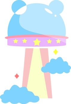 Pastel Cute Ufo vector