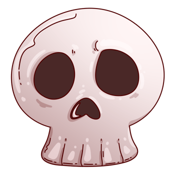 Cute Halloween Element Sticker Icon Skull png