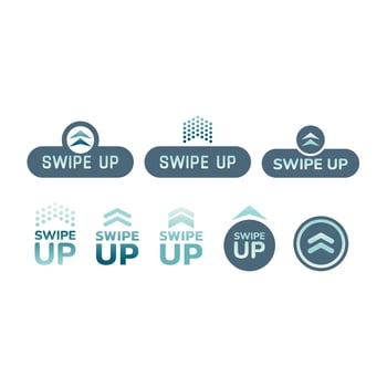 Swipe up vector colorful icon set. Swipe arrow and arrows button icons.