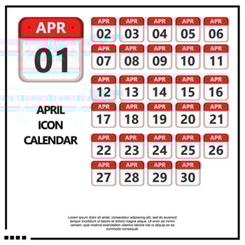 april calender icon vector