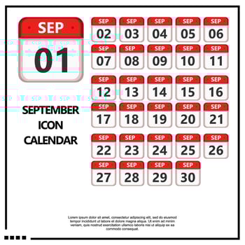 september calender icon vector