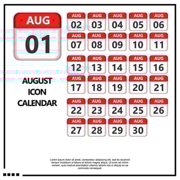 august calender icon vector