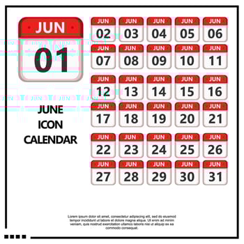 june calender icon vector