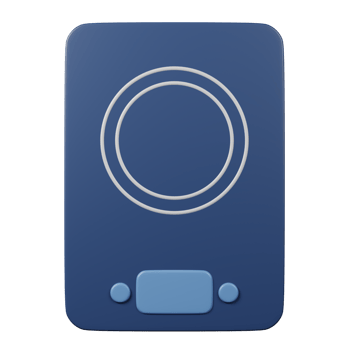 Induction cooker 3d render on transparent background. png