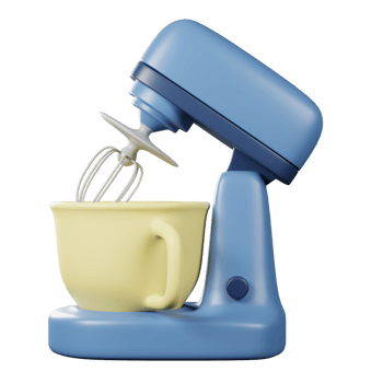 Food mixer 3d render on transparent background. png