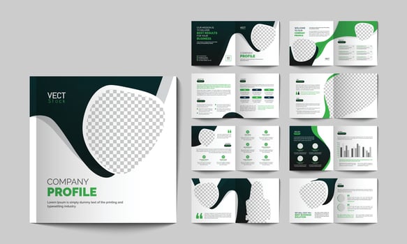 Creative square brochure design template with unique concept vector