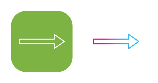 Unique Right Arrow Vector Icon