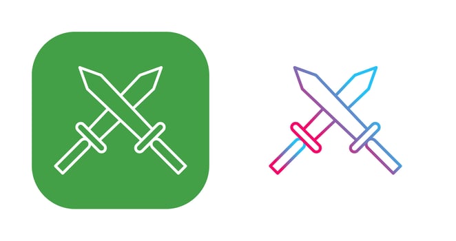 Unique Two Swords Vector Icon