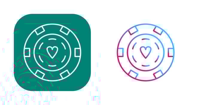 Unique Poker Chips Vector Icon