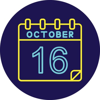 16 October Vector Icon