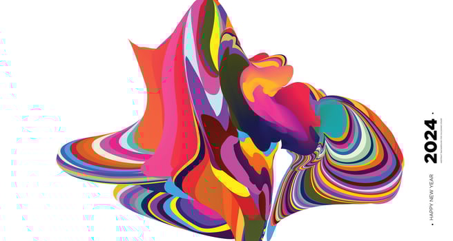 Vector colorful abstract fluid background for calendar cover template new year 2024
