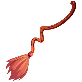Halloween witch's broom cartoon illustration. Broomstick icon. Magic wizard. Magic broomsticks for Halloween decoration or witchcraft game. png