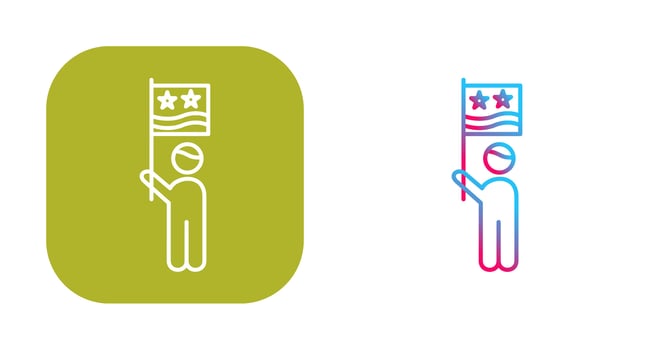Raising Flag Vector Icon