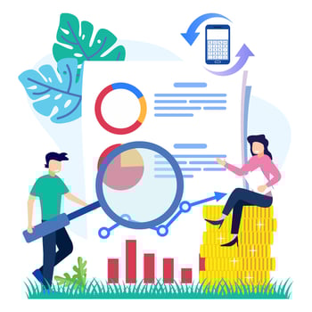 Illustration vector graphic cartoon character of audit