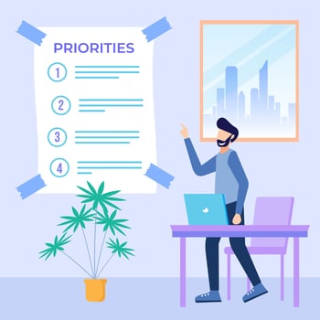 Illustration vector graphic cartoon character of priorities