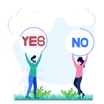 Illustration vector graphic cartoon character of yes or no