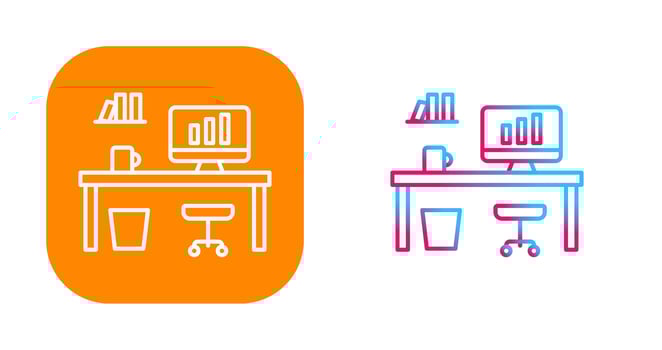 Office Desk Vector Icon