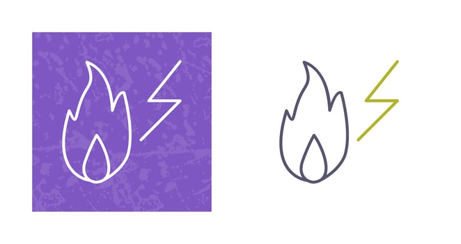 Unique Electricity Fire Vector Icon