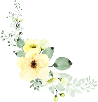 Watercolor Yellow Flowers Bouquet png