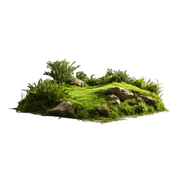 Stone and grass Ai Generative png