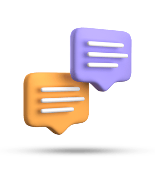 3d rendering of speech bubble with notification icons, 3D pastel yellow blue chat icon set. Set of 3d speak bubble. png