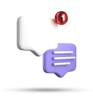 3d rendering of speech bubble with notification icons, 3D pastel purple chat icon set. Set of 3d speak bubble. png