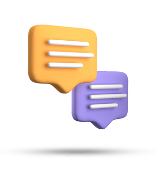 3d rendering of speech bubble with notification icons, 3D pastel yellow blue chat icon set. Set of 3d speak bubble. png