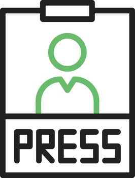 Press Pass icon vector image. Suitable for mobile apps, web apps and print media.