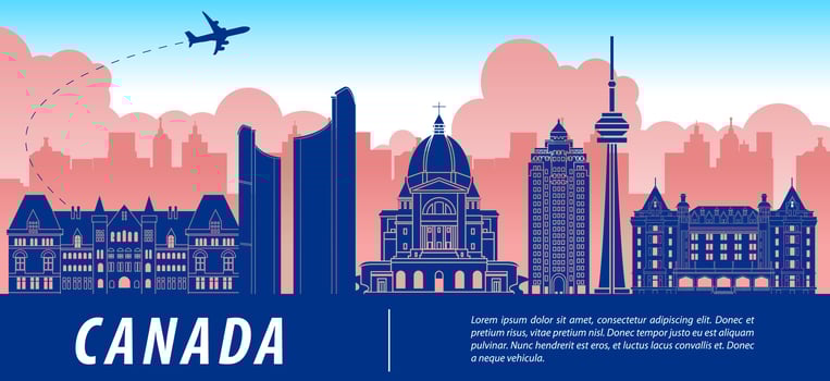 Canada famous landmark vector