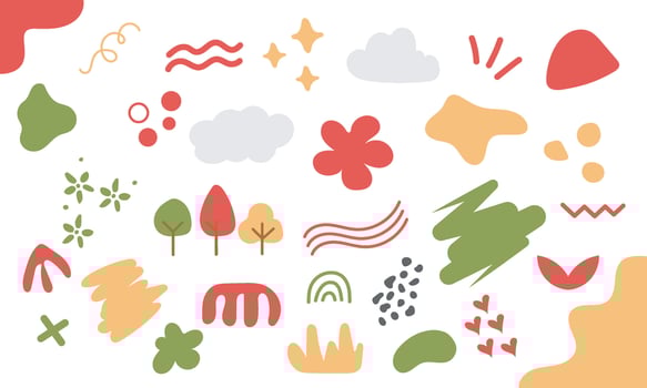 hand drawan abstract pattern set vector