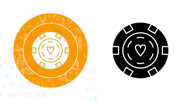Unique Poker Chips Vector Icon