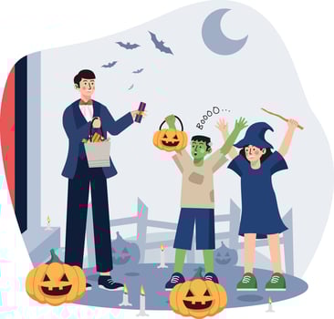 Trick or treat character illustration vector