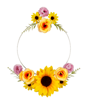 wreath of flowers copy space png