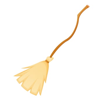 Witch broom isolated on white background vector