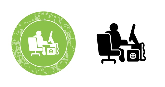 Computer Worker Vector Icon