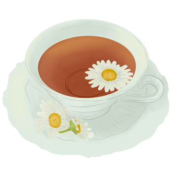 cup of tea with flowers png
