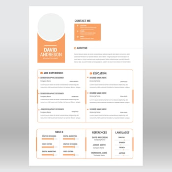 Clean and modern resume portfolio or CV template vector