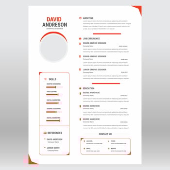Clean and modern resume portfolio or CV template vector
