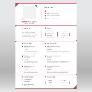 Clean and modern resume portfolio or CV template vector