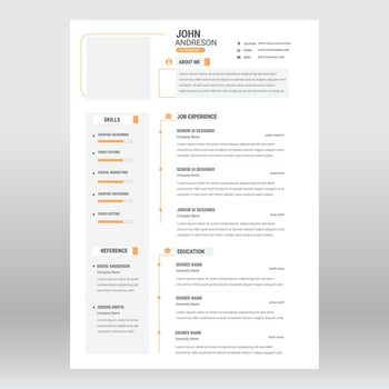Clean and modern resume portfolio or CV template vector