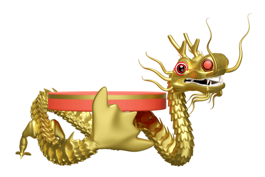 3d chinese new year 2024 capricorn with cylinder stage podium empty isolated. 3d render illustration png