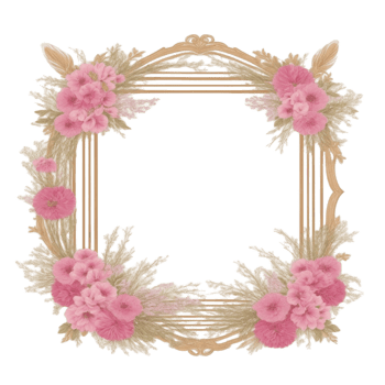 Flower Border Frame PNG Image Transparent Background Ai Generative