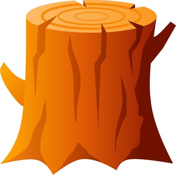 Autumn tree stump vector icon. Stump from fallen tree in fall season. Autumn graphic resource for icon, sign, symbol or decoration. Mid autumn festival icon