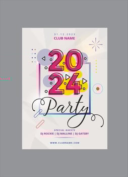 New Year 2024 card. New Year 2024. Editable vector illustration for websites, invitations, postcards and posters.