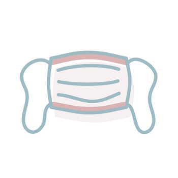 Vector isolated flat illustration of Face mask or Dentist mask. One element on white background
